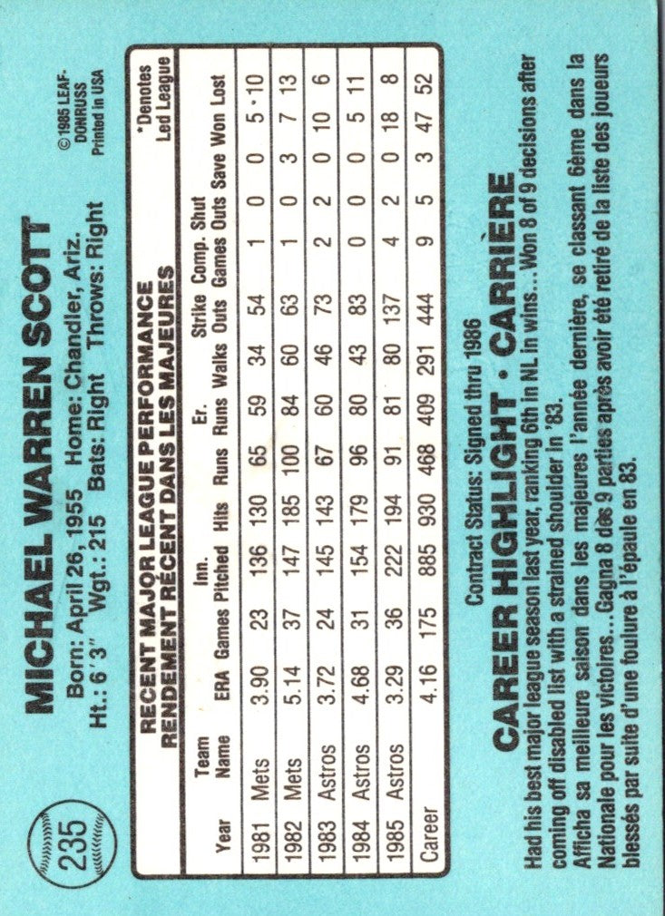 1986 Leaf Mike Scott