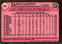 1989 O-Pee-Chee Dave LaPoint #89
