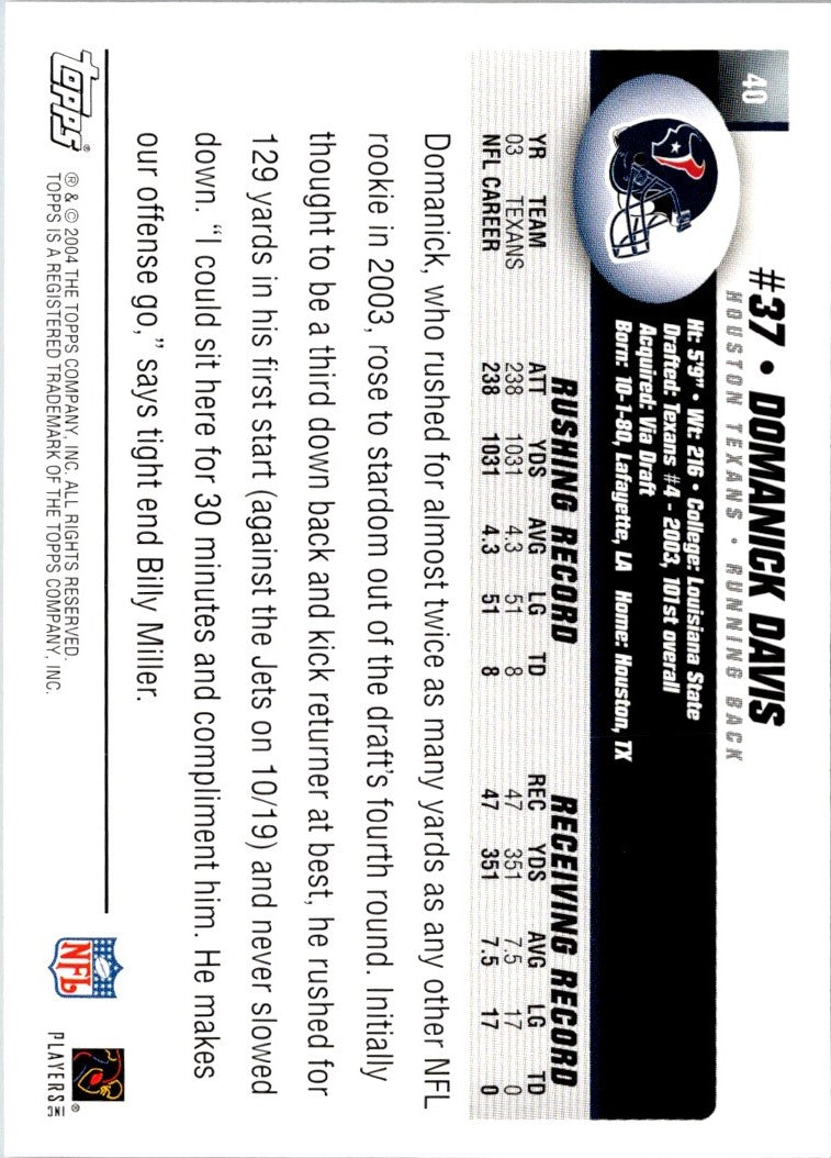 2004 Topps Domanick Davis