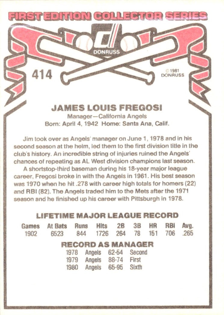 1981 Donruss Jim Fregosi