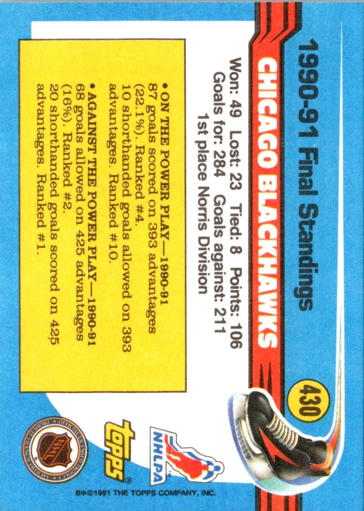 1991 Topps Chicago Blackhawks