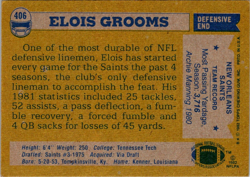 1982 Topps Elois Grooms