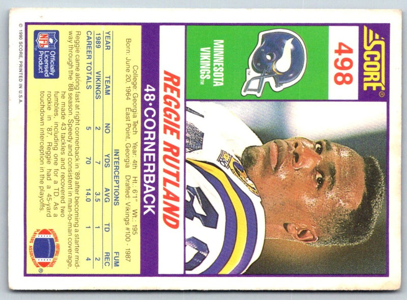 1990 Score Reggie Rutland