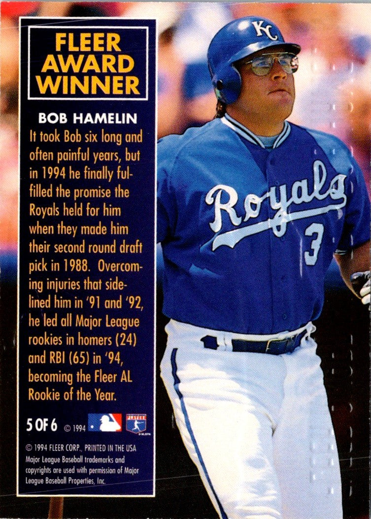 1995 Fleer Award Winners Bob Hamelin