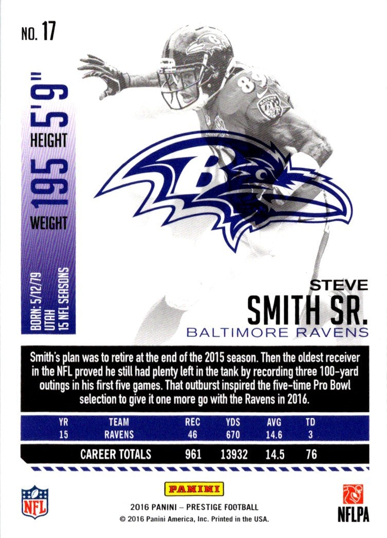 2016 Panini Prestige Steve Smith Sr.