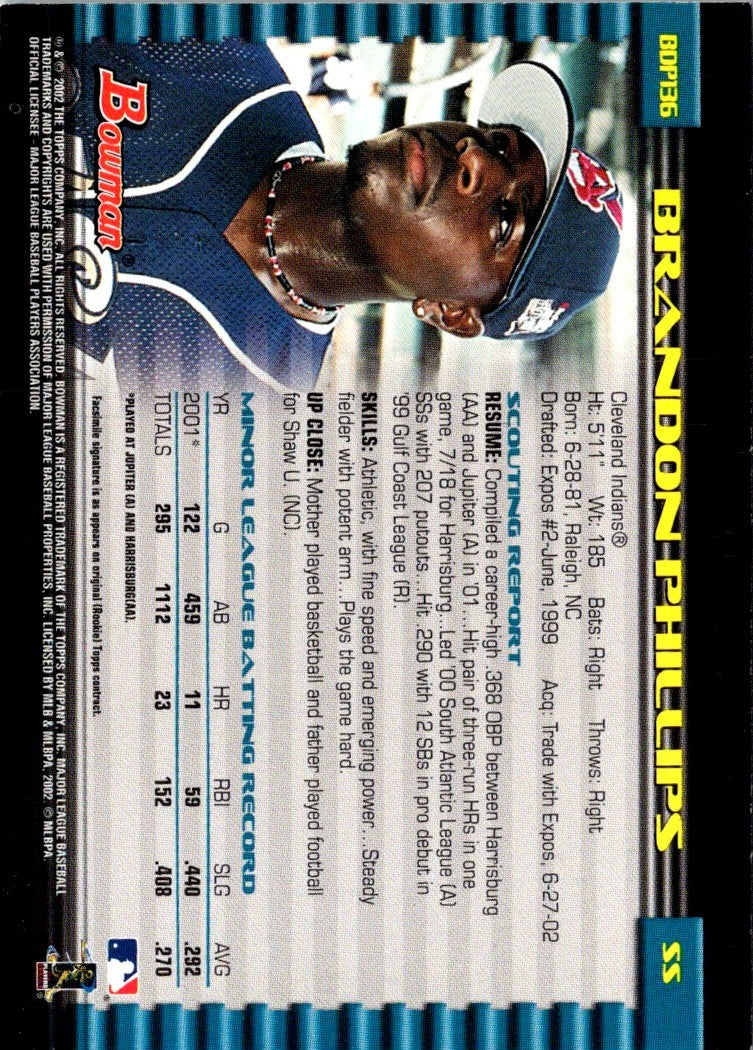 2002 Bowman Draft Picks & Prospects Gold Brandon Phillips