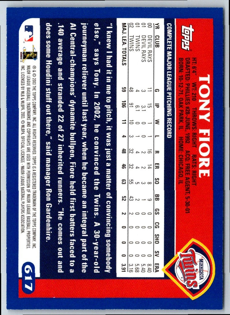 2003 Topps Tony Fiore