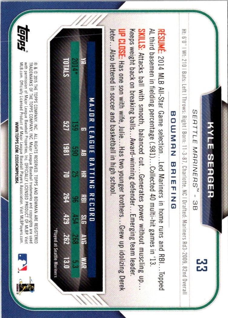 2015 Bowman Kyle Seager