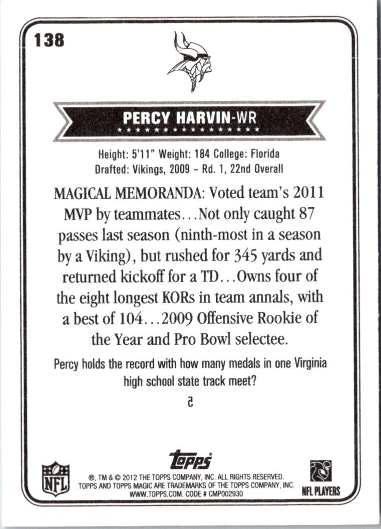 2012 Topps Magic Percy Harvin