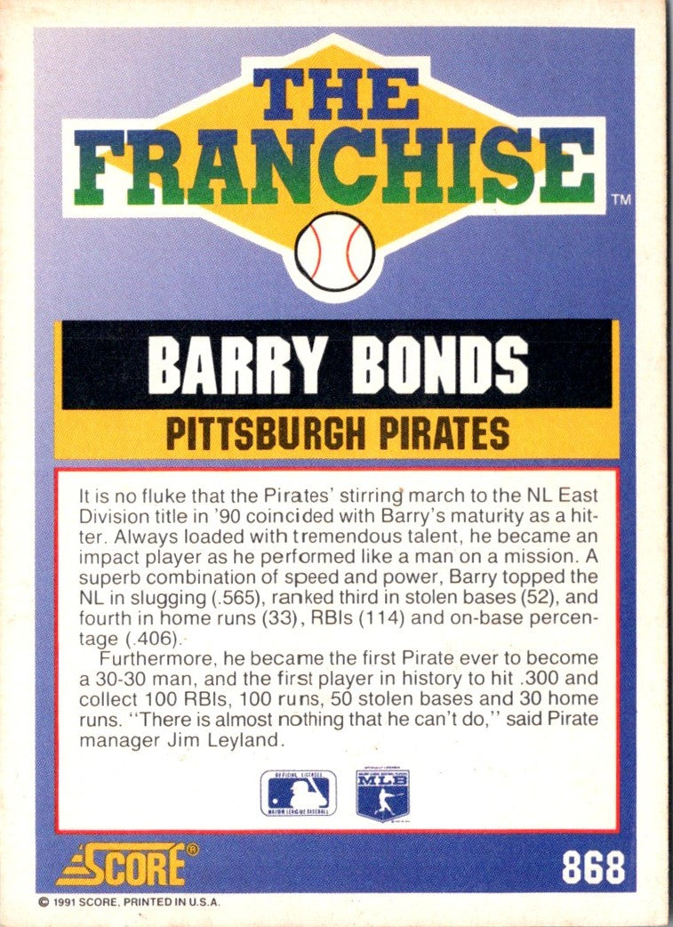 1991 Score Barry Bonds