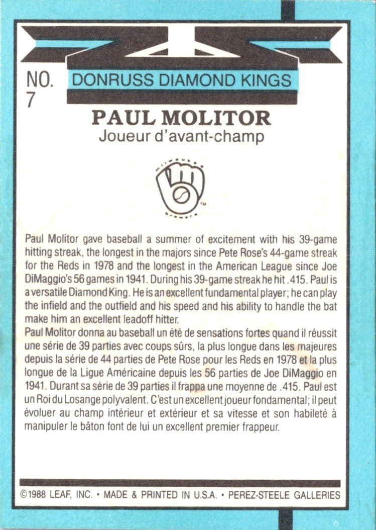 1988 Leaf Paul Molitor