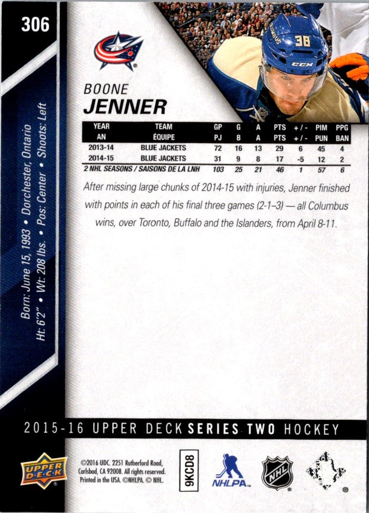 2015 Upper Deck Boone Jenner