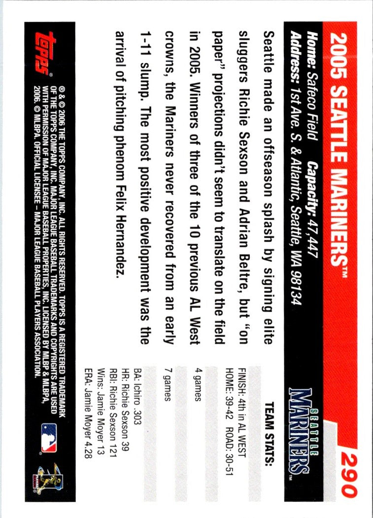 2006 Topps Seattle Mariners