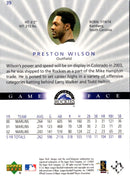 2003 Upper Deck Game Face Preston Wilson