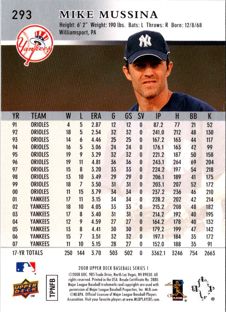 2008 Upper Deck Mike Mussina