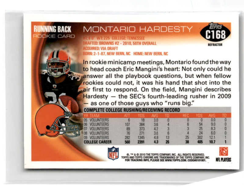 2010 Topps Chrome Orange Refractors Montario Hardesty