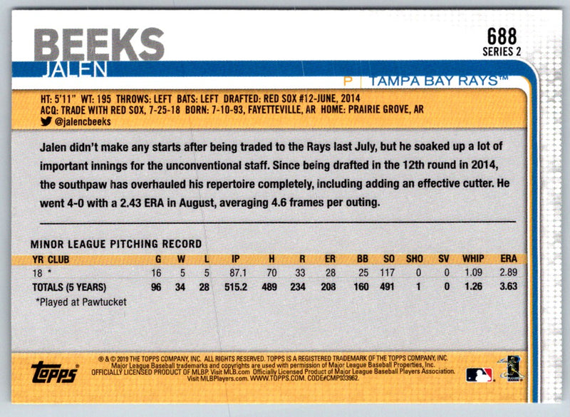 2019 Topps Jalen Beeks