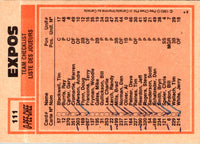 1983 O-Pee-Chee Expos Team Leaders - Al Oliver/Steve Rogers #111