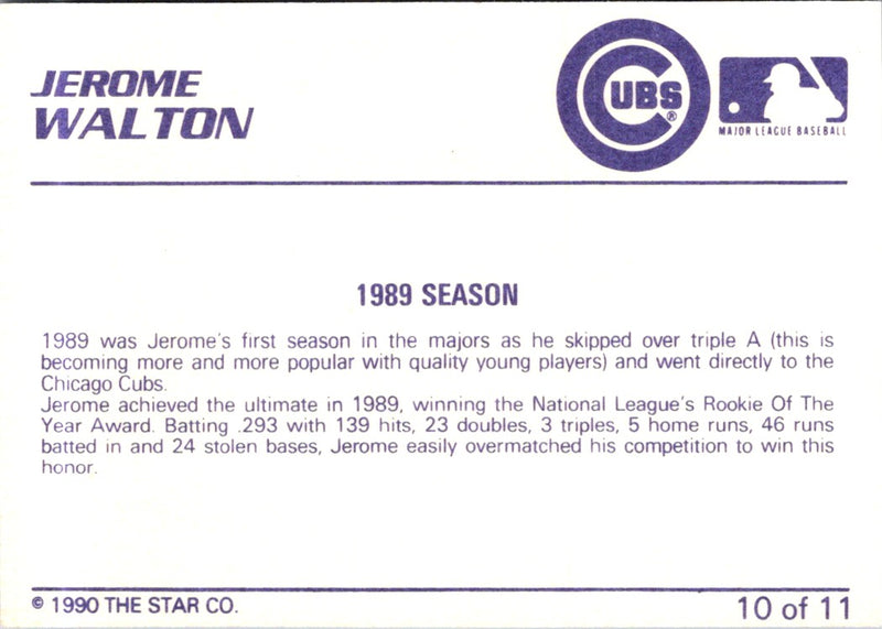 1990 Star Jerome Walton/Gregg Olson Jerome Walton