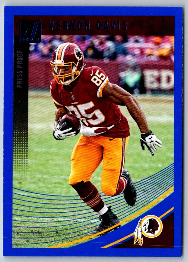 2018 Donruss Press Proof Blue Vernon Davis
