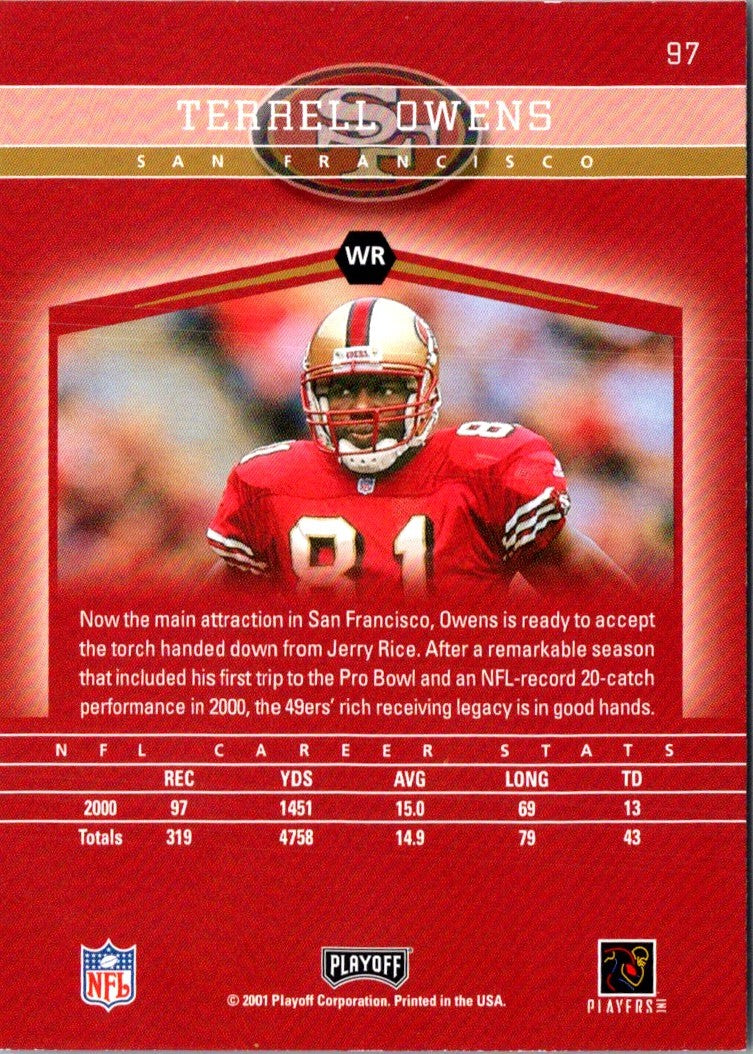 2001 Playoff Honors Terrell Owens