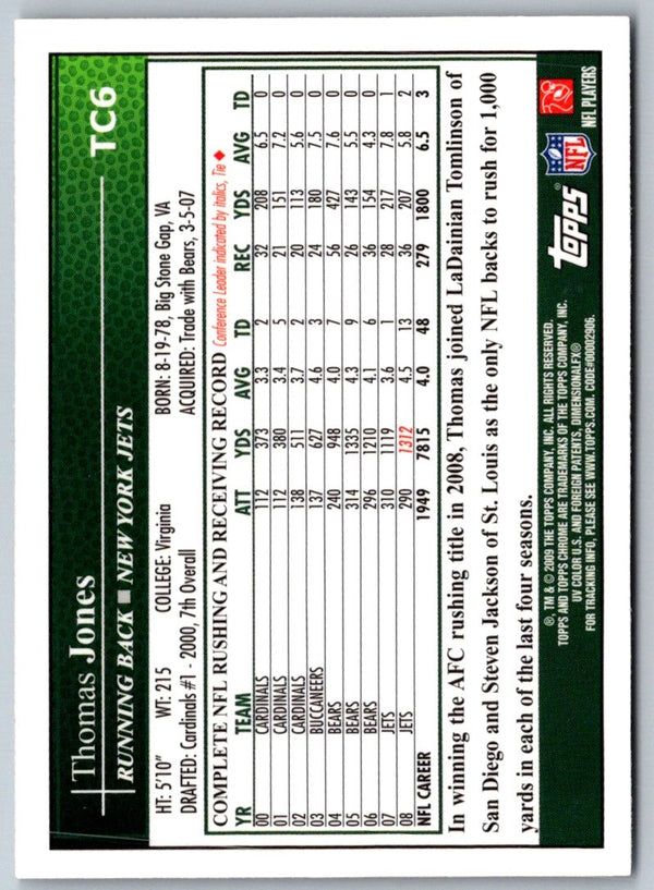 2009 Playoff Prestige League Leaders DeAngelo Williams/Michael Turner/Brandon Jacobs/Thomas Jones #20