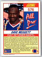 1990 Score Dave Meggett #576