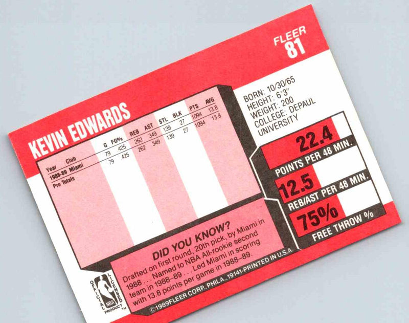 1989 Fleer Kevin Edwards