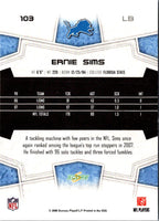 2008 Score Super Bowl XLIII Ernie Sims #103