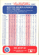 1987 Fleer Limited Edition Keith Hernandez