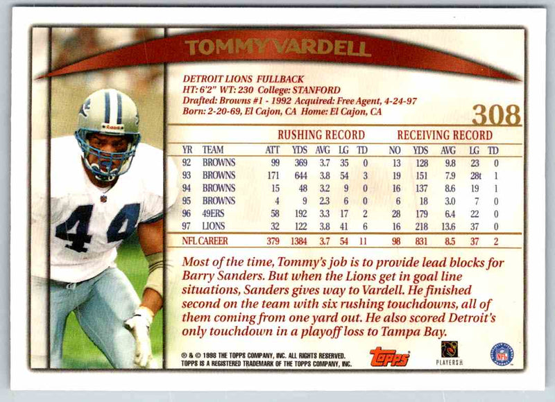 1998 Topps Tommy Vardell