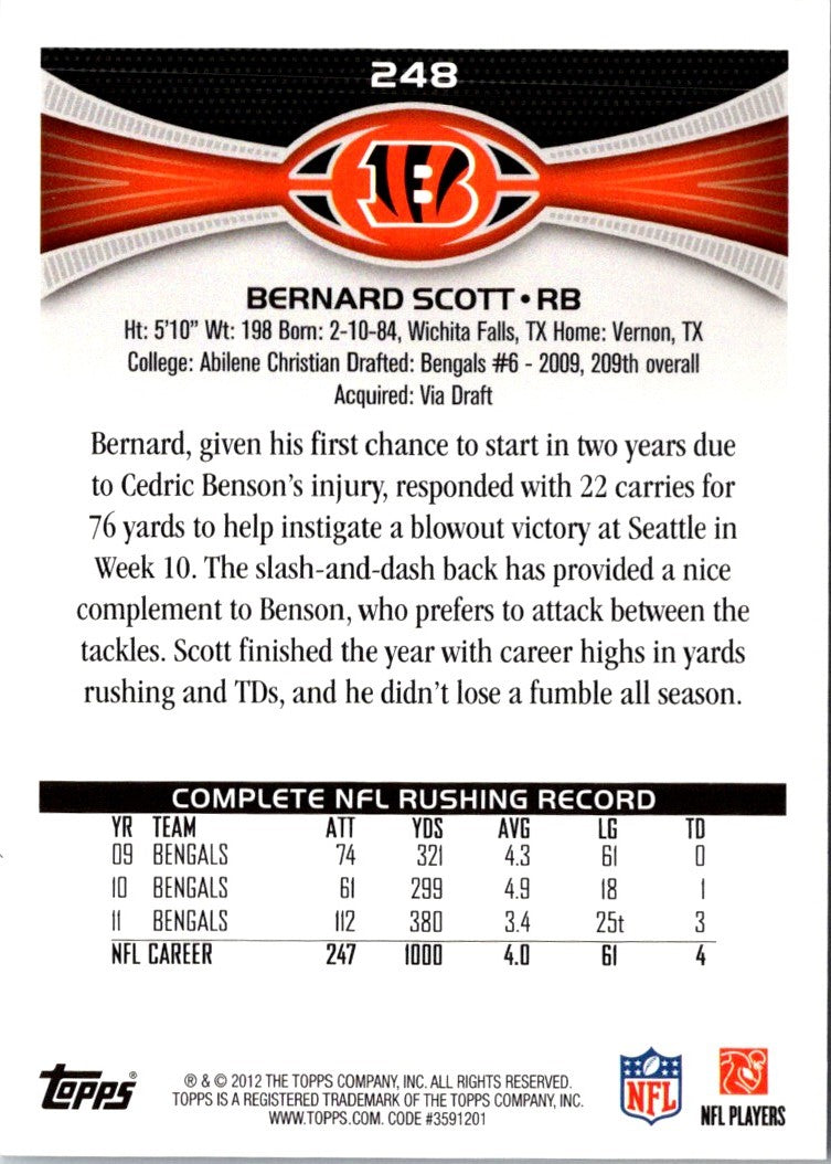 2012 Topps Bernard Scott