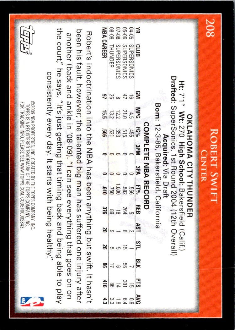 2009 Topps Robert Swift