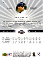 2003 Upper Deck Game Face Ben Sheets #58