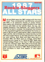 1988 Score Rookie Sluggers (Mark McGwire/Matt Nokes) #648