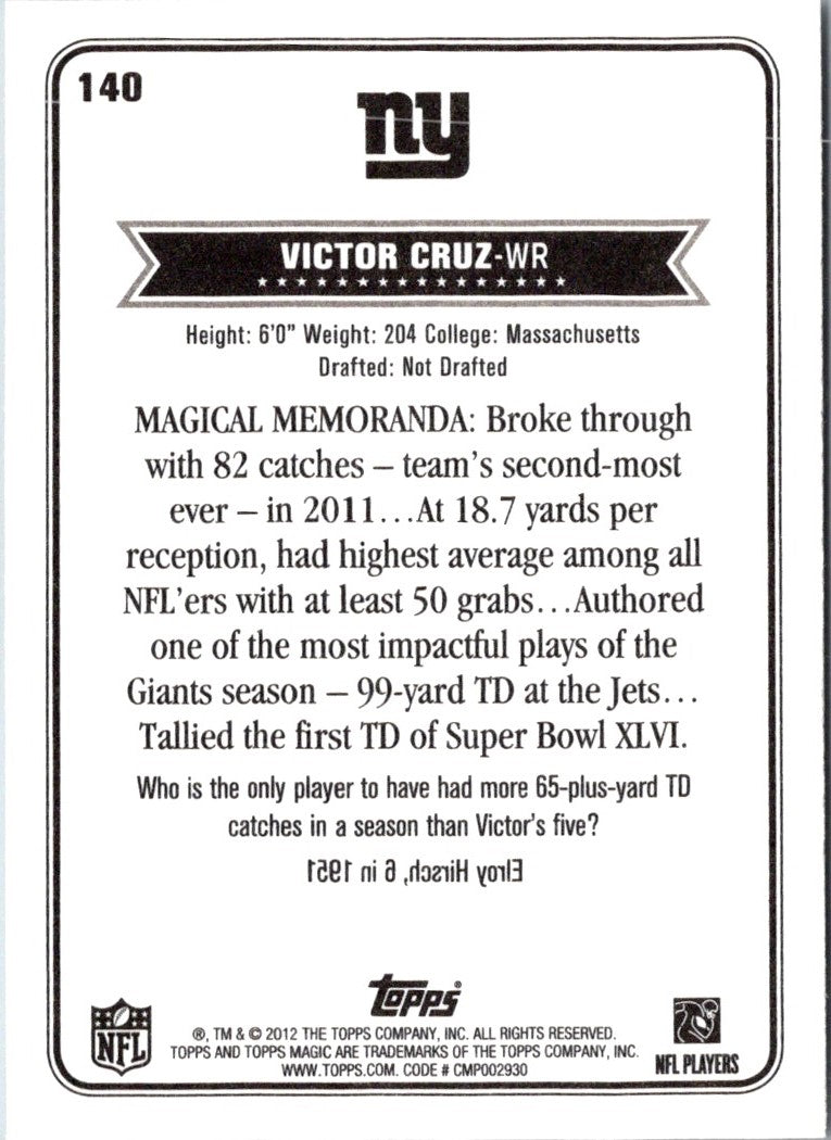 2012 Topps Magic Victor Cruz