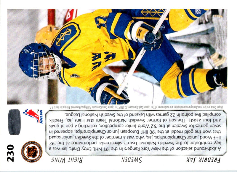 1992 Upper Deck Fredrik Jax