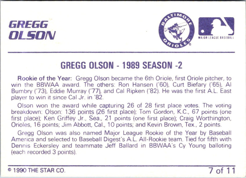 1990 Star Jerome Walton/Gregg Olson Gregg Olson