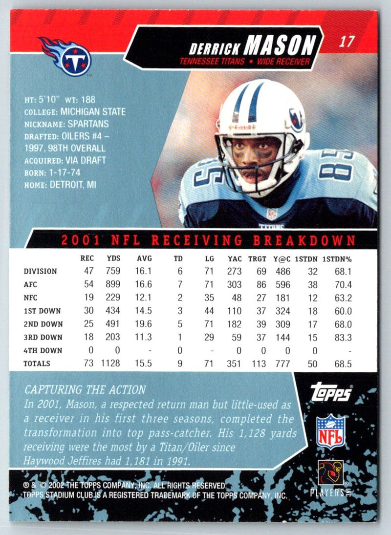2002 Stadium Club Derrick Mason