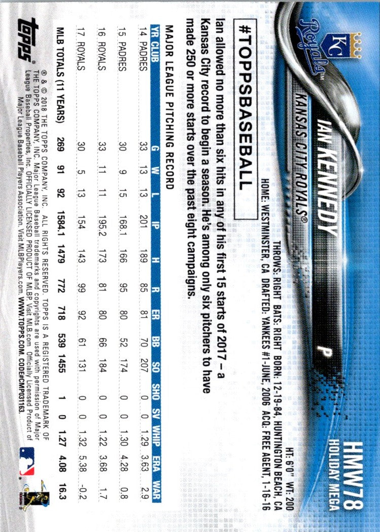 2018 Topps Holiday Ian Kennedy