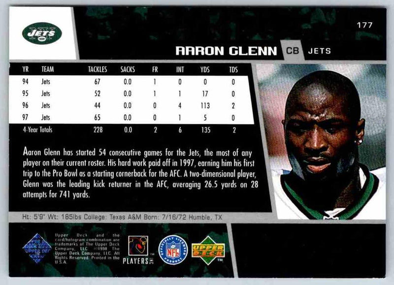 1998 Upper Deck Aaron Glenn