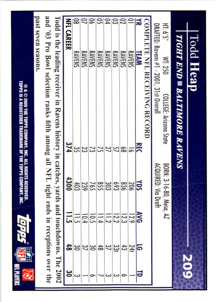 2009 Topps Todd Heap