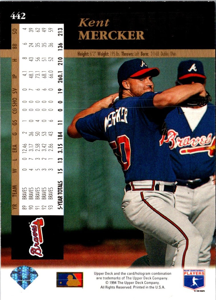 1994 Upper Deck Kent Mercker