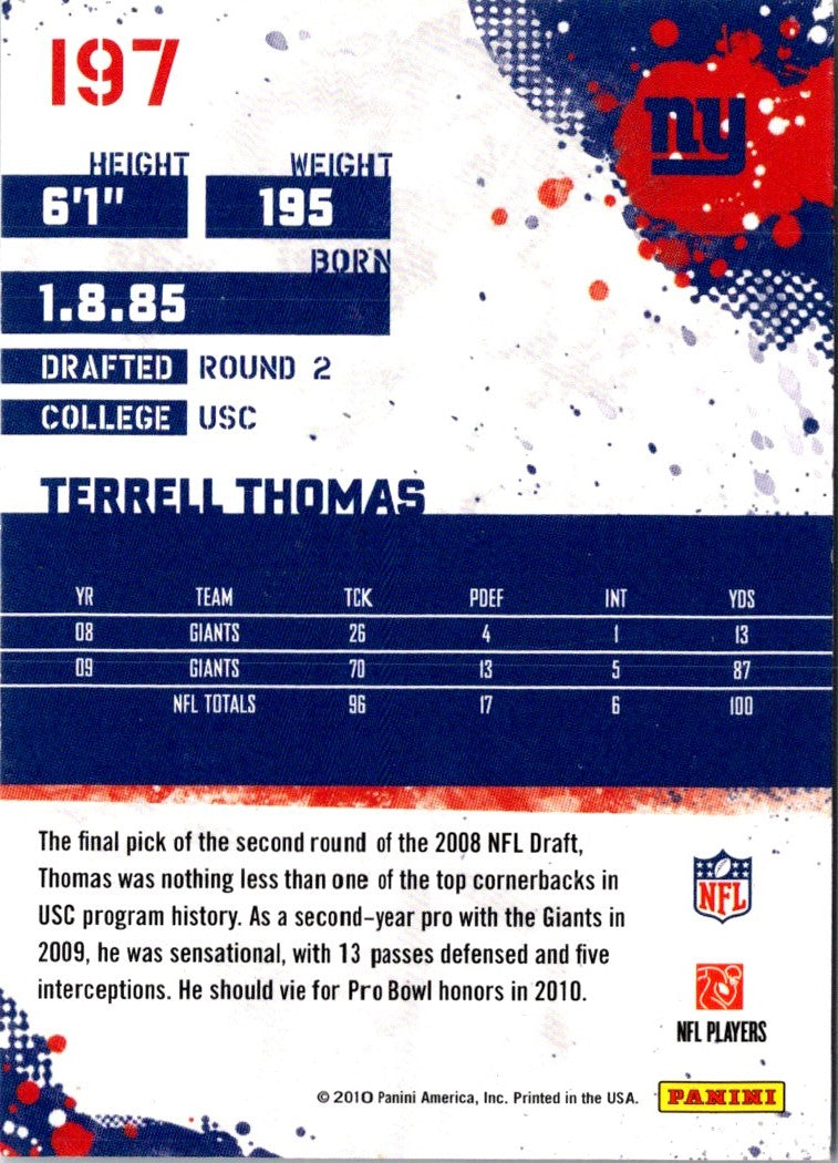 2010 Score Terrell Thomas