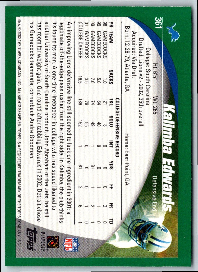 2002 Topps Kalimba Edwards