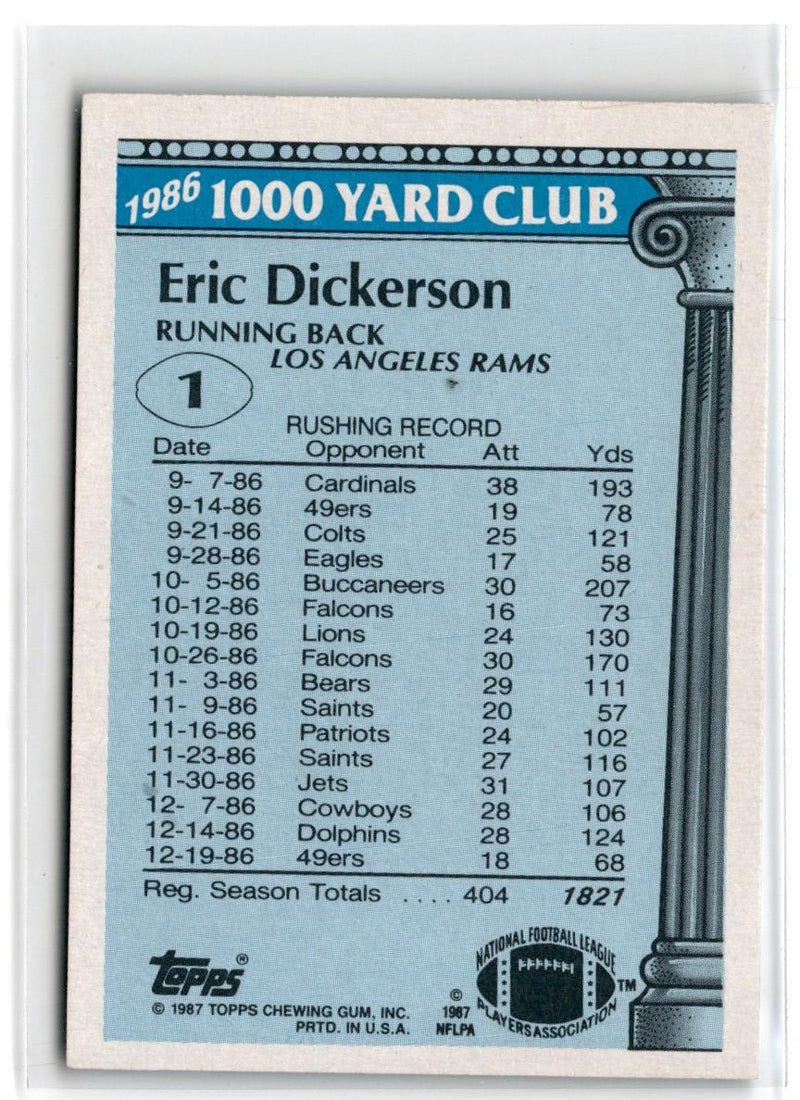 1987 Topps American/UK Eric Dickerson