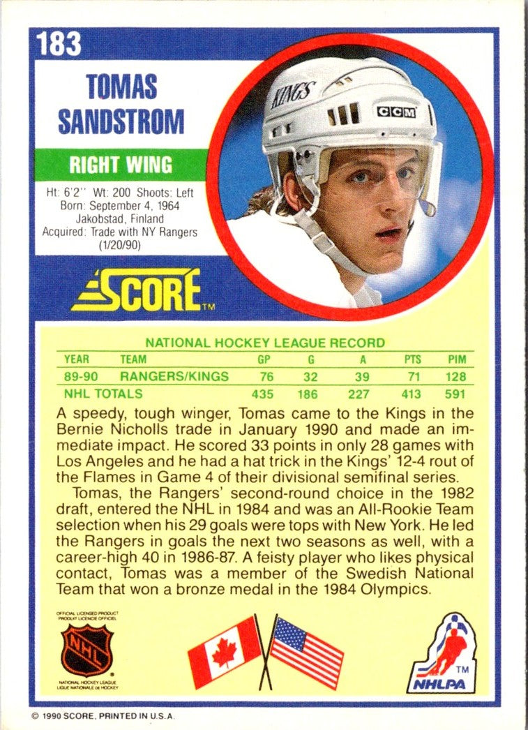 1990 Score Tomas Sandstrom