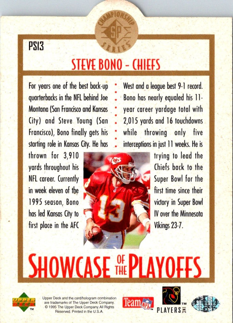 1995 SP Championship Playoff Showcase Steve Bono