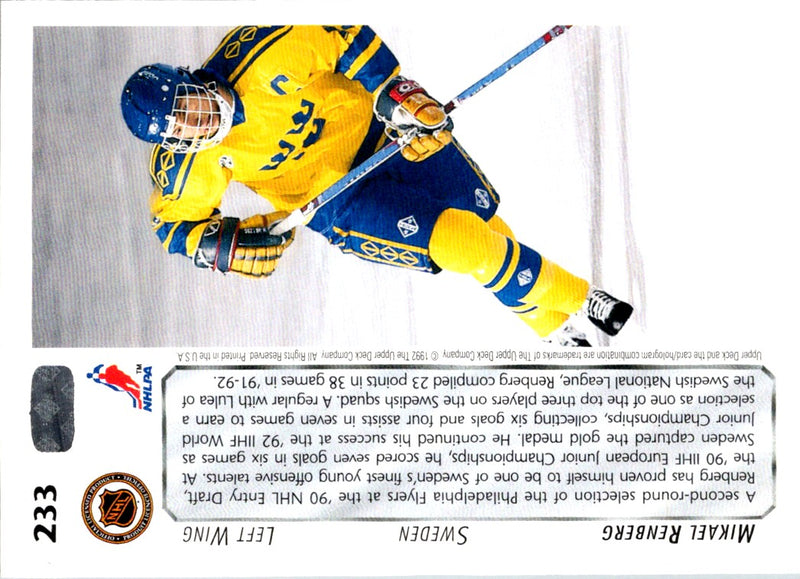 1992 Upper Deck Mikael Renberg