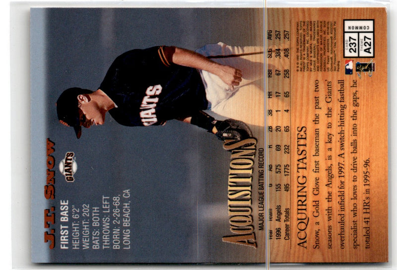 1996 Finest J.T. Snow